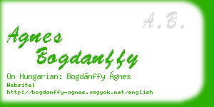 agnes bogdanffy business card