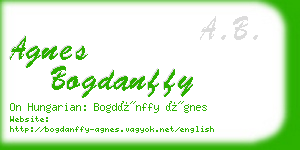 agnes bogdanffy business card